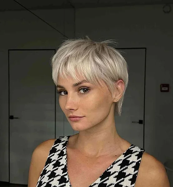 Platinum Pixie with Wispy Bangs