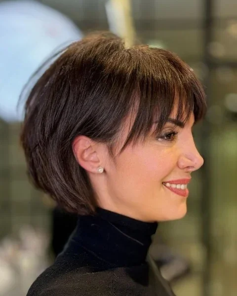 Pixie Bob Haircut with Bangs
