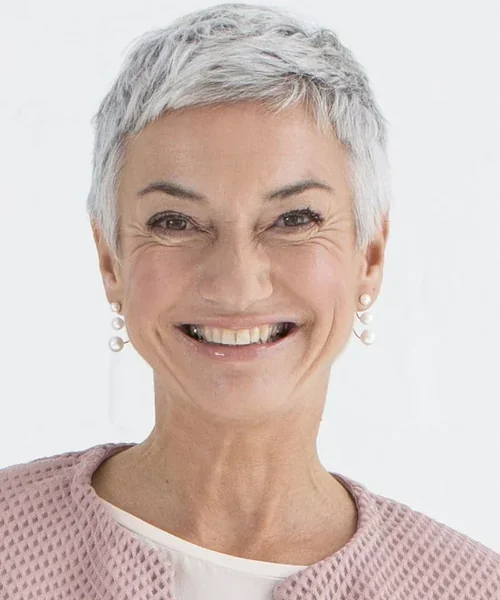 Classic Gray Pixie, Clean Cut