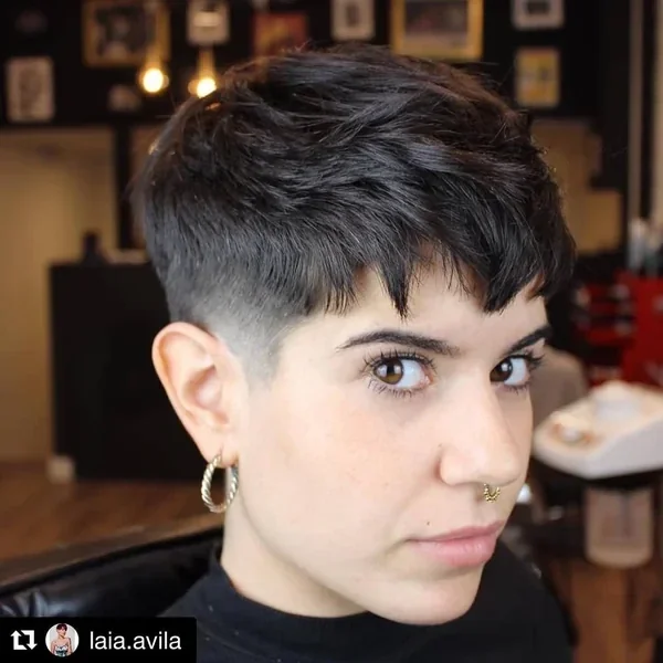 Textured Pixie with Faded Sides