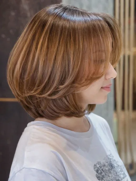 Curled Layered Bob with Face-Framing Layers