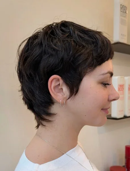Layered Shaggy Pixie with Short Bangs