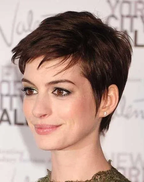 Textured Brunette Pixie, Red-Carpet Style