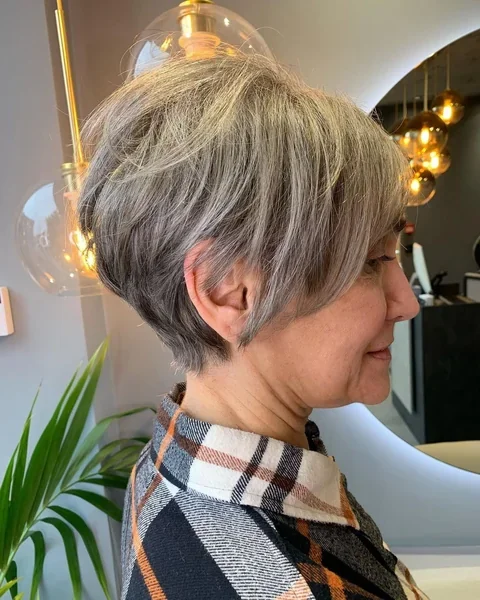 Gray Pixie Bob Haircut Over 50