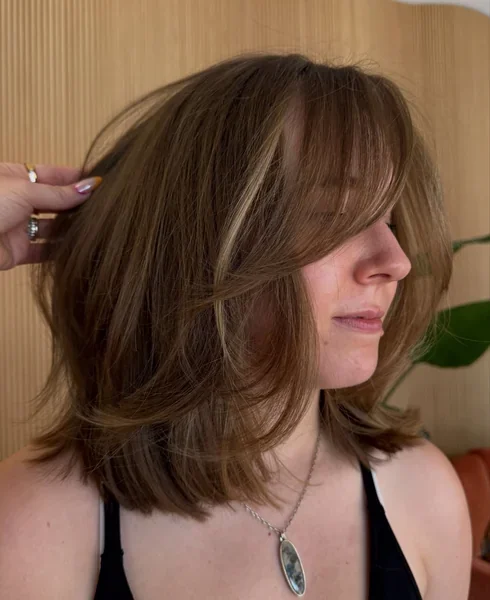 Tousled Layered Bob with Highlights