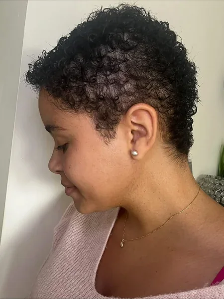 Tapered Natural Curly Pixie