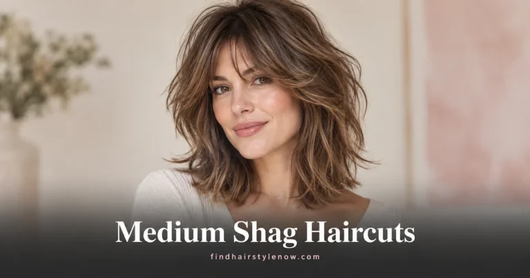 35 Medium Shag Haircuts with Curtain Bangs for Every Hair Type and Color